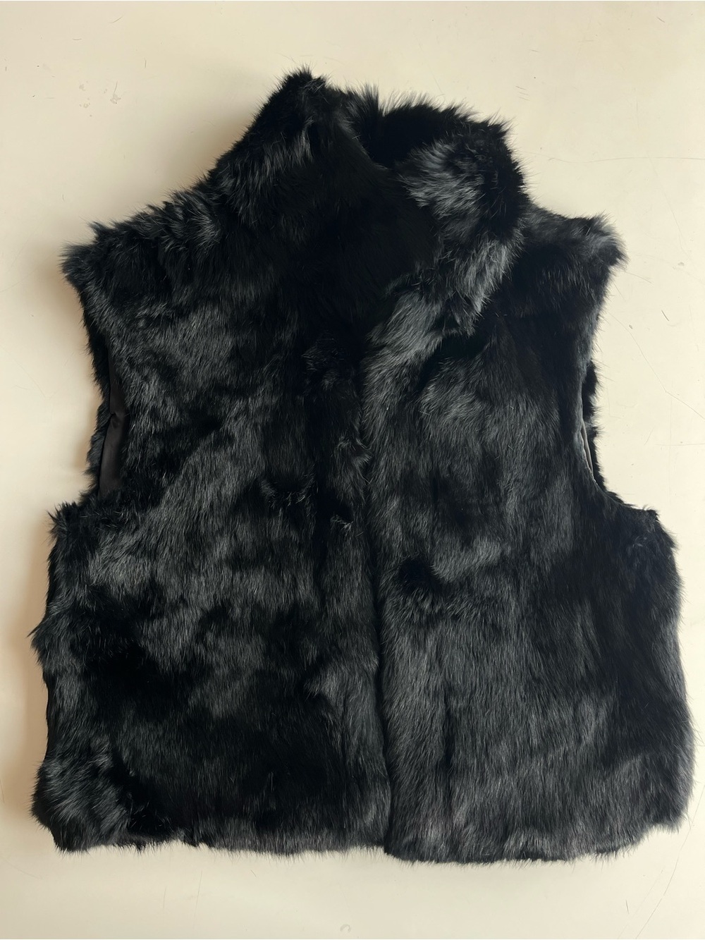 Theory Black Faux Fur Vest
